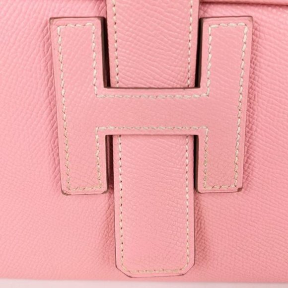 SOLD Hermes Courchevel Jige 29 Rose Confetti Pink Leather Clutch - Picture 4 of 7
